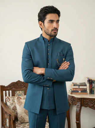 Cotton Blend Solid Indo-Western Set