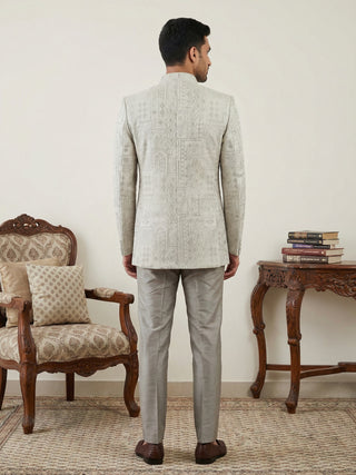 Silk Blend Woven Design Indo-Western Set