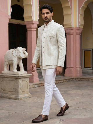 Embroidered Silk Blend Indo-Western Set