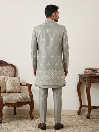 Woven Design Cotton Blend Indo-Western Set