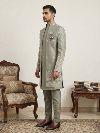 Woven Design Cotton Blend Indo-Western Set