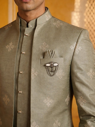 Woven Design Cotton Blend Indo-Western Set