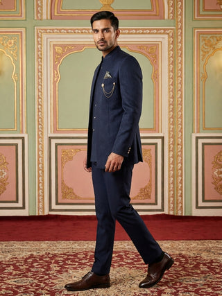Cotton Blend Textured Indo-Western Set