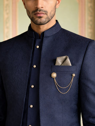 Cotton Blend Textured Indo-Western Set