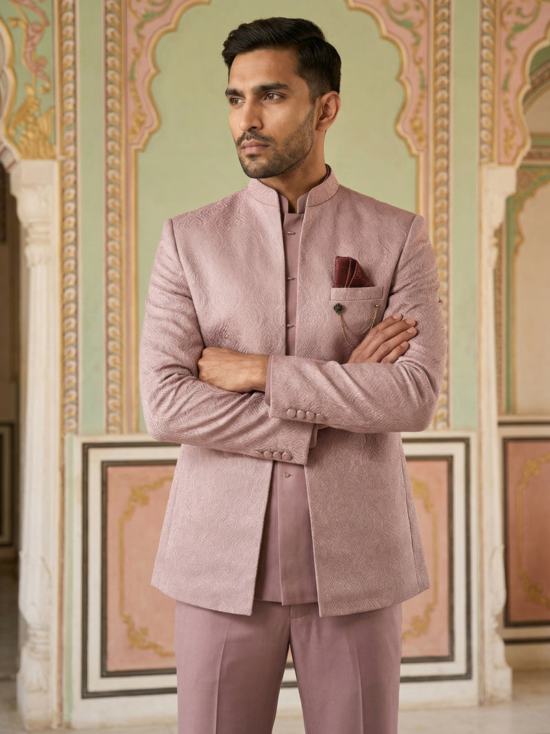 Cotton Blend Textured Indo-Western Set