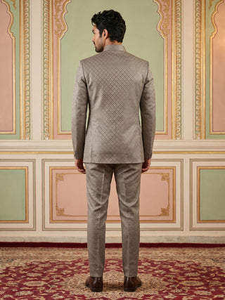 Cotton Blend Textured Indo-Western Set