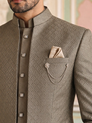 Cotton Blend Textured Indo-Western Set