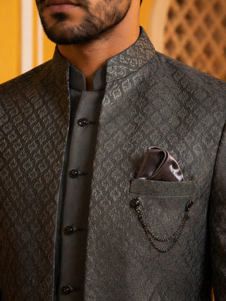 Cotton Blend Textured Indo-Western Set