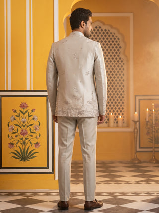 Ivory Embroidered Indo-Western Set