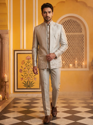 Ivory Embroidered Indo-Western Set