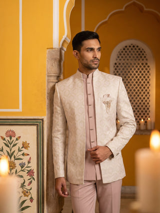 Jacquard Silk Ethnic Indo-Western Set