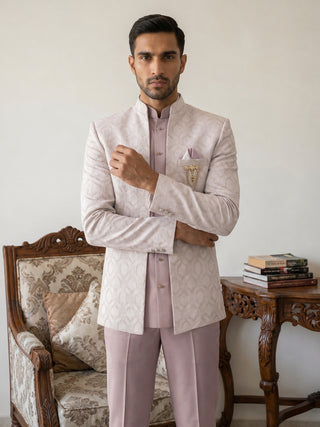 Jacquard Silk Ethnic Indo-Western Set