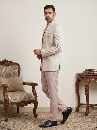 Jacquard Silk Ethnic Indo-Western Set