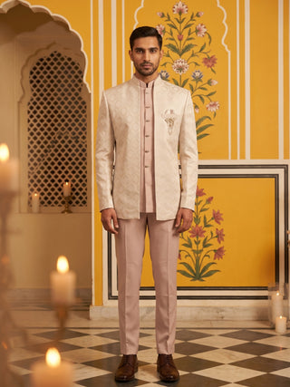 Jacquard Silk Ethnic Indo-Western Set