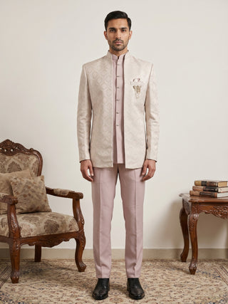 Jacquard Silk Ethnic Indo-Western Set