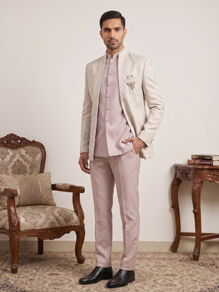 Jacquard Silk Ethnic Indo-Western Set