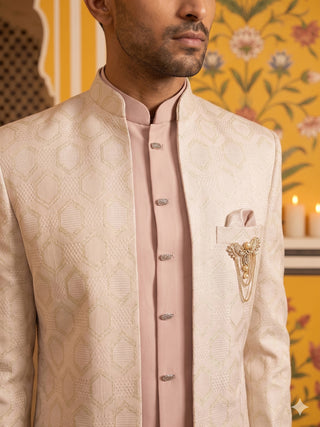 Jacquard Silk Ethnic Indo-Western Set