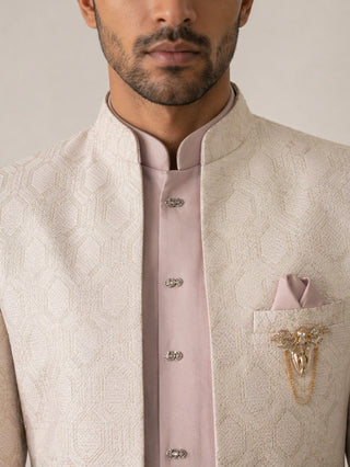 Jacquard Silk Ethnic Indo-Western Set