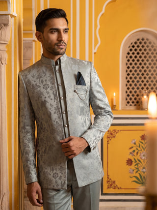 Premium Silk Jacquard Indo-Western Set for Men