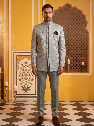 Premium Silk Jacquard Indo-Western Set for Men