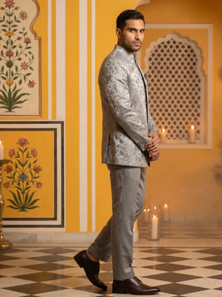Premium Silk Jacquard Indo-Western Set for Men