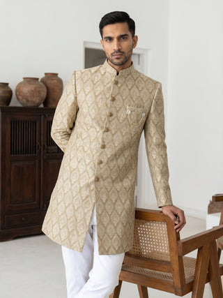 Festive Jacquard Indo-Western Suit Set