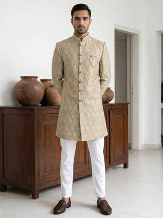 Festive Jacquard Indo-Western Suit Set