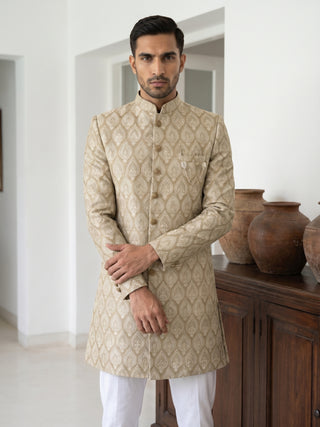 Festive Jacquard Indo-Western Suit Set