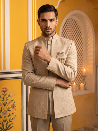 Classic Woven Jacquard Indo-Western Set