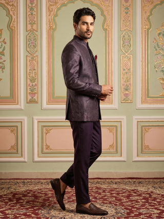 Men Woven Design Indo-Western Set