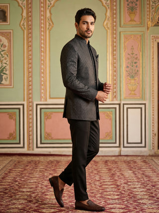 Cotton Blend Textured Indo-Western Set