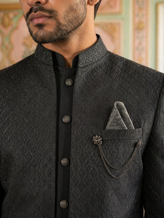 Cotton Blend Textured Indo-Western Set