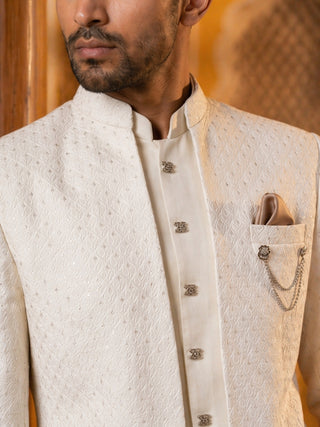 Cotton Blend Textured Indo-Western Set