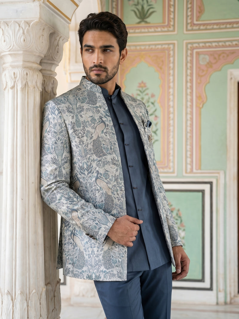 Men's Stylish Jacquard Indo-Western Set