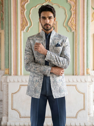 Men's Stylish Jacquard Indo-Western Set