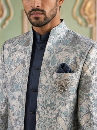 Men's Stylish Jacquard Indo-Western Set