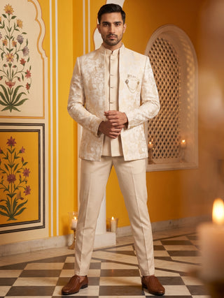 Men's Stylish Jacquard Indo-Western Set