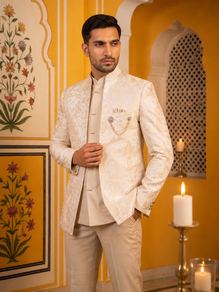 Men's Stylish Jacquard Indo-Western Set