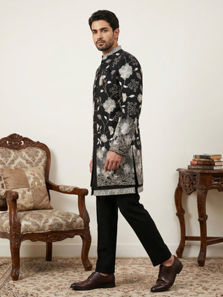 Men Imported Japanese Fabric Embroidered Indo-Western Set