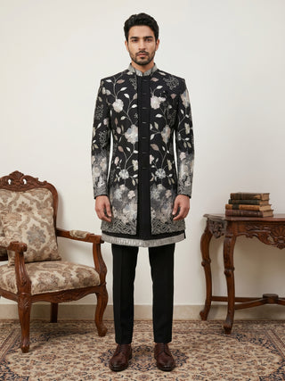 Men Imported Japanese Fabric Embroidered Indo-Western Set