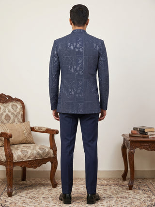 Men's Japanese Fabric Embroidered Indo-Western Set