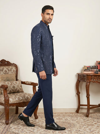 Men's Japanese Fabric Embroidered Indo-Western Set
