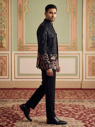 Men’s Velvet Embroidered Indo-Western Set