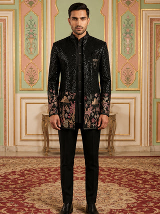 Men’s Velvet Embroidered Indo-Western Set