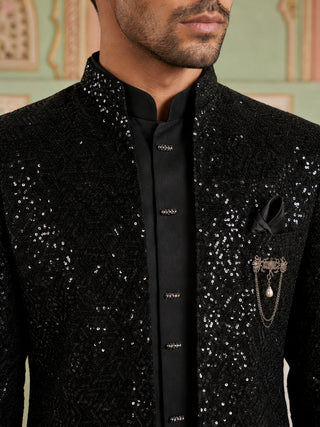 Men’s Velvet Embroidered Indo-Western Set