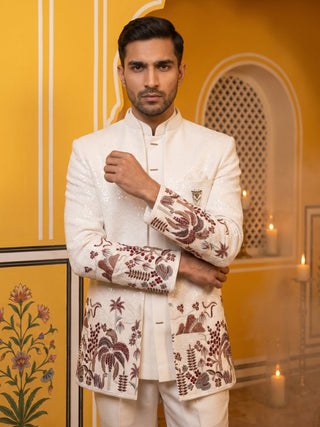 Men’s Velvet Embroidered Indo-Western Set