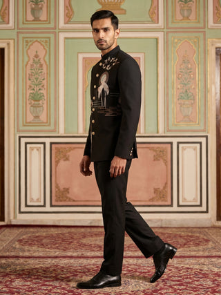 Premium Embroidered Japanese Fabric Indo-Western Set