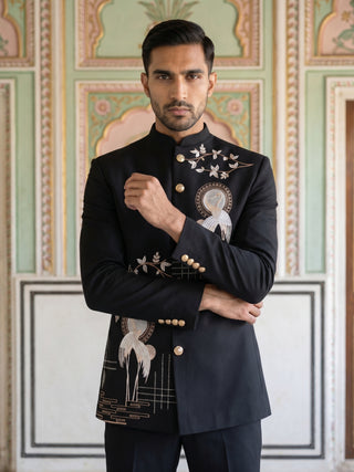 Premium Embroidered Japanese Fabric Indo-Western Set