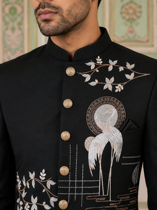 Premium Embroidered Japanese Fabric Indo-Western Set