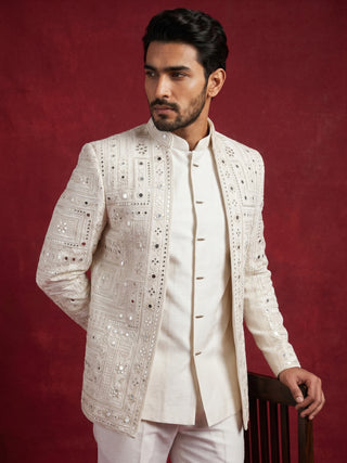 Men’s Mirror Work Embroidered Indo-Western Set
